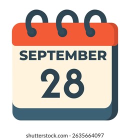 28 September calendar vector on white background
Vector calendar with date
