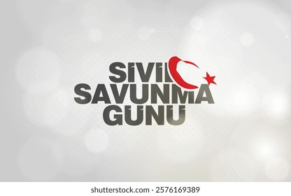 28 Şubat, Sivil savunma günü tasarımı. Translation: February 28, Civil defense day design