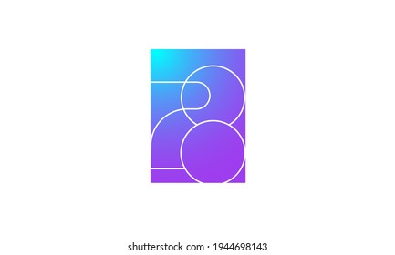 Diseño de 28 números de línea modernos superdelgados