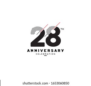 28 th anniversary or birthday celebration design template Vector.
