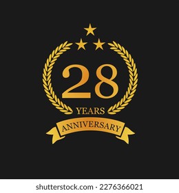 28 th Anniversary logo template illustration. suitable for you