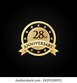 Ilustración de la plantilla del logotipo del 28° aniversario. adecuado para usted