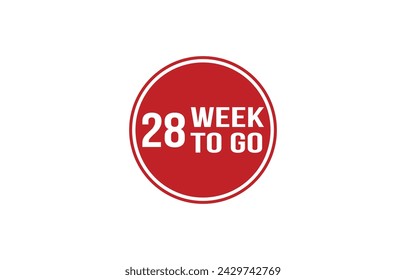 28 week to go red banner design vector illustration