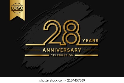 28 year anniversary celebration design template. vector template illustration