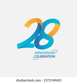 28 Year Anniversary Celebration Vector Template Design Illustration