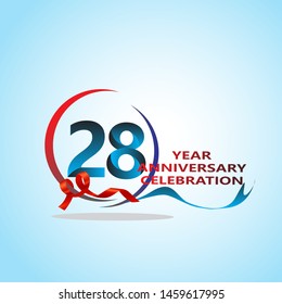 28 Year Anniversary celebration Vector Template Design Illustration