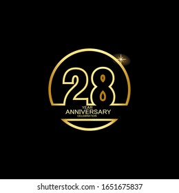 28 Year Anniversary celebration Vector Template Design Illustration