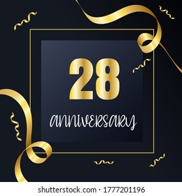 28 años de celebración, diseño vectorial para celebraciones, tarjetas de invitación y tarjetas de felicitación