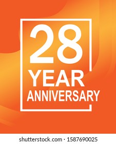 28 year anniversary design template. vector design for celebration, invitation card, and greeting card