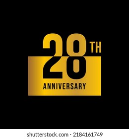 28 year anniversary design template. vector template illustration
