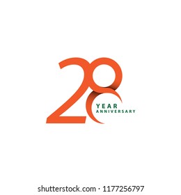 28 Year Anniversary Vector Template Design Illustration