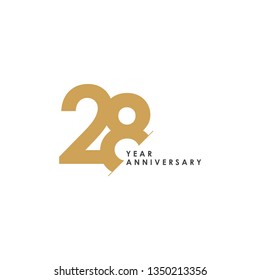 28 Year Anniversary Vector Template Design Illustration