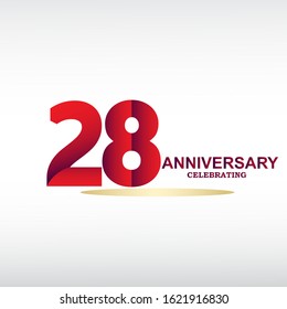 28 Year Anniversary Vector Template Design Illustration