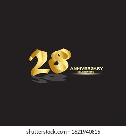 28 Year Anniversary Vector Template Design Illustration