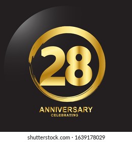 28 Year Anniversary Vector Template Design Illustration