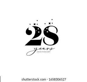 28 years anniversary or birthday celebration design template Vector.