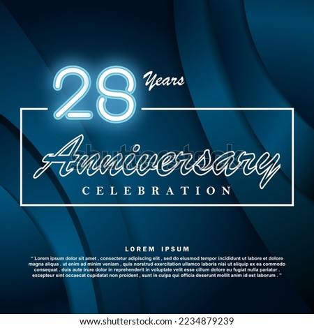 28 years anniversary celebration 3d vector template design illustration