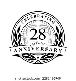 28 years anniversary celebration design template. 28th logo vector illustrations.