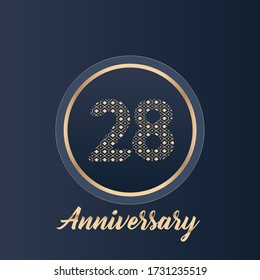 28 years anniversary celebration logo vector template design