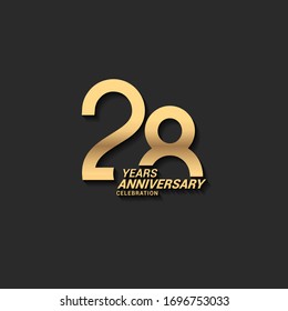 28 years anniversary celebration logotype with elegant modern number gold color for celebration