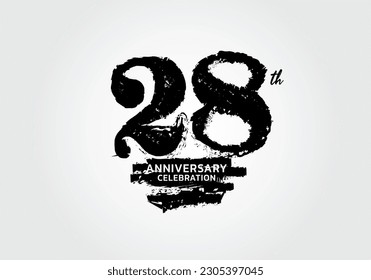 28 years anniversary celebration logotype black vector, 28th birthday logo, 28 number design, anniversary year banner, anniversary design elements for invitation card and poster. number design vector