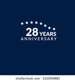 28 years anniversary celebration simple logo