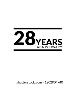 28 years anniversary celebration simple logo