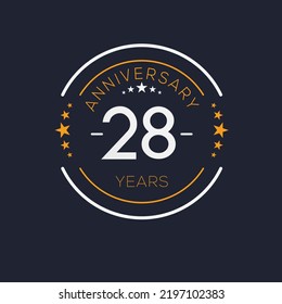 28 years anniversary celebration template, Vector illustration.