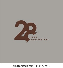 28 Years Anniversary Celebration Vector Template Design Illustration