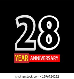 28 Years Anniversary Celebration Vector Template Design Illustration