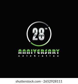 28 anos aniversário celebração modelo vetor ilustração design