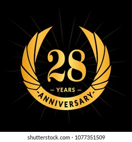 28 years anniversary. Elegant anniversary design. 28 years logo.