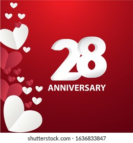 28 Years Anniversary Logo Celebration With Love