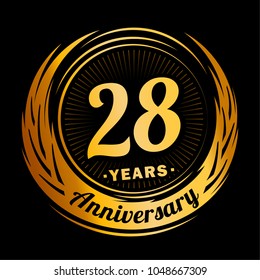 28 years anniversary. Anniversary logo design. 28 years logo.