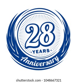 28 years anniversary. Anniversary logo design. 28 years logo.