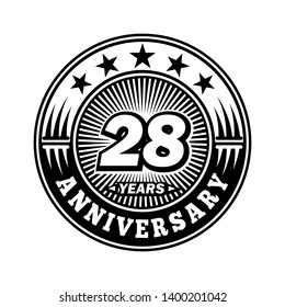 28 years anniversary. Anniversary logo design. Vector and illustration.