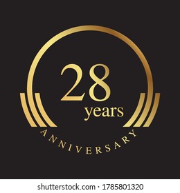 28 Years of Anniversary logo design Set Vector Template Design Illustration