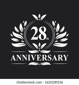 28 years Anniversary logo, luxurious 28th Anniversary design celebration.