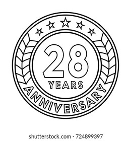 28 years anniversary logo template. 