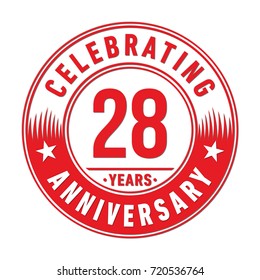 28 years anniversary logo. Vector and illustration.
