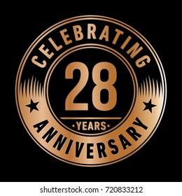 28 years anniversary logo. Vector and illustration.