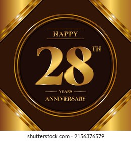 28 Years Anniversary logotype. Anniversary celebration template design for booklet, leaflet, magazine, brochure poster, banner, web, invitation or greeting card. Vector illustrations.