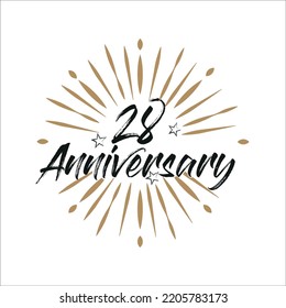 28 Years Anniversary Retro Vector Emblem Stock Vector (Royalty Free ...