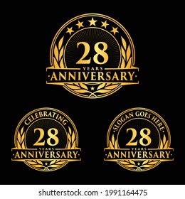 28 years anniversary set. 28th celebration logo collection. Vector and illustration. 