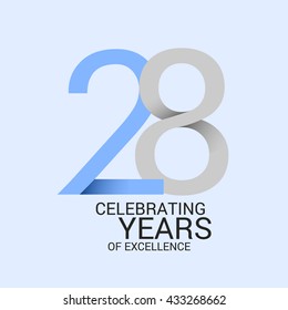 28 years anniversary, signs, symbols. simple design.