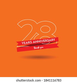 28 Jahre Jubiläum Vektorsymbol, Logo. Grafisches Design-Element mit Anzahl und Textkomposition zum 28. Jubiläum