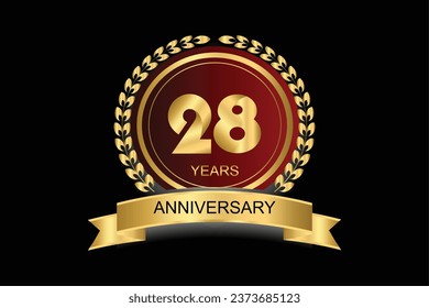 Icono vectorial de 28 años, logotipo. Elemento de diseño con número de estilo gráfico moderno para 28 años