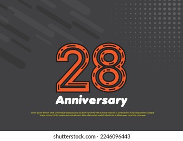 28 Years Anniversary Vector Template Design Illustration