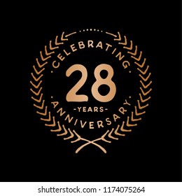 28 years design template. 28th vector and illustration.