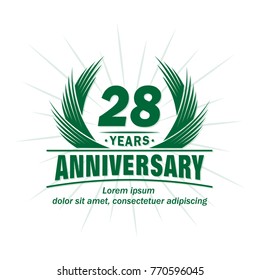 28 years design template. Anniversary vector and illustration template.